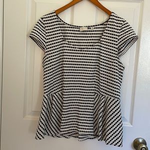 Cute peplum top with sweetheart neckline from Anthropologie